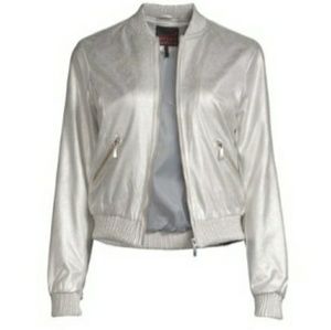 Metallic bomber jacket